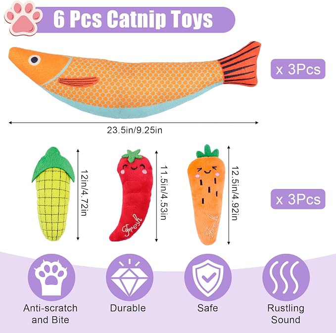 6 Pack Cat Toys, Catnip Toys for Cats, Cat Toys Interactive for Bored Indoor - Image 2
