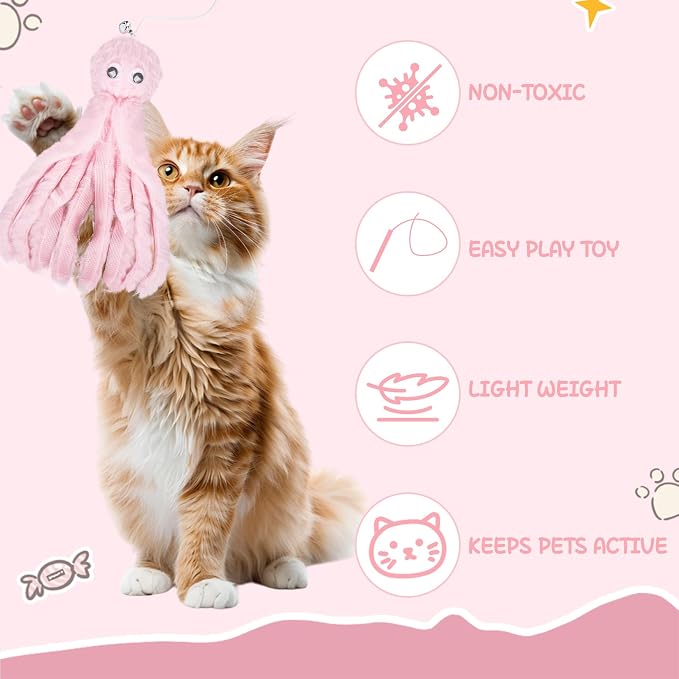2-Pack Cat Toy Wand Set: Interactive Cat Teaser Wands - Image 4