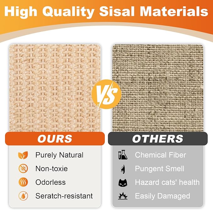 Sisal Cat Scratcher Bed, Extra Large Cat Scratch Post - Image 5