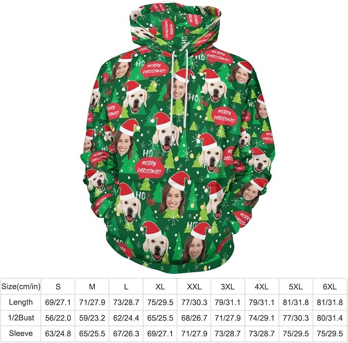 Artsadd Custom Face Unisex athletic Pockets Sweatshirt Loose Hoodie Custom - Image 3