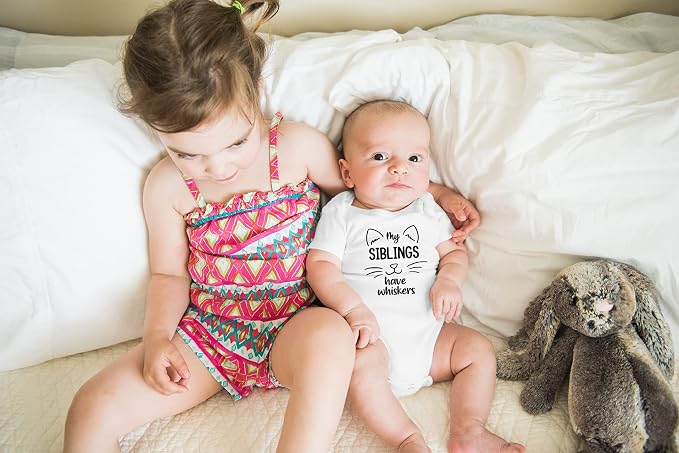 AW Fashions My Siblings Have Whiskers Baby Bodysuit Funny Cute Infant Outfit - Image 4