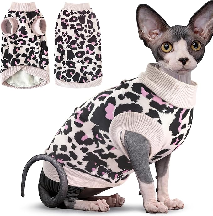 Idepet Cat Clothes Kitten Sweater Soft Kitten Shirt Cute Leopard Print Kitty by Idepet
