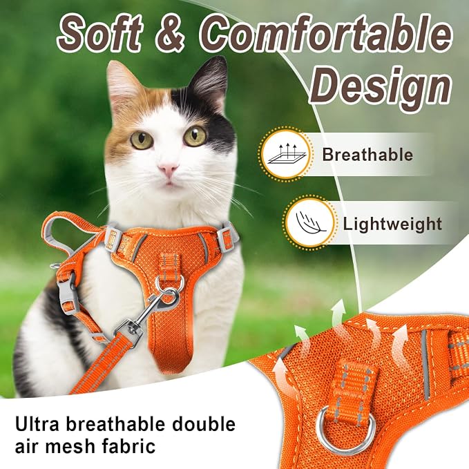 Cat Harness and Leash Set for Walking Escape Proof for Small Large cat Kitten - Image 2