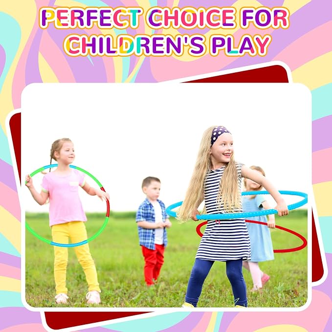 Sratte 12 Pcs Toy Hoop for Kid Detachable Adjustable Toy Hoop Colored Exercise - Image 6