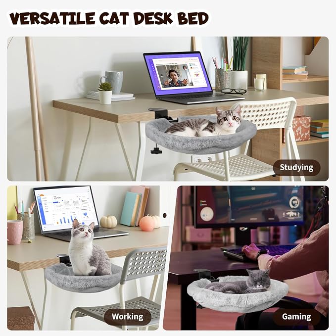 Cat Hammock Bed, 90° Foldable Cat Desk Bed, Adjustable Kitten Beds Up to 44 LBS - Image 8