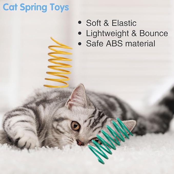 12PCS 12Colors Cat Spring Toys for Indoor Cats, Interactive Coil Springs for - Image 5