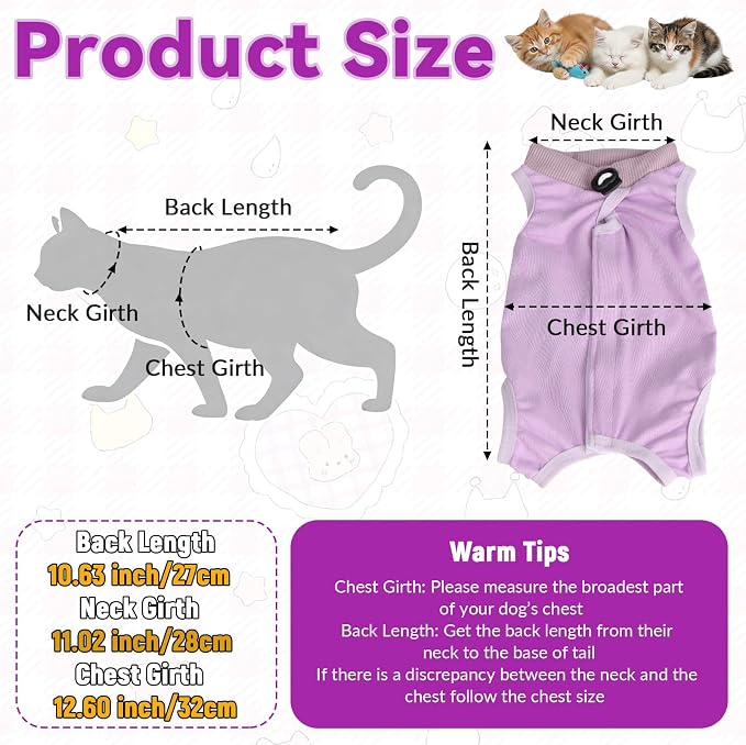 Cat Recovery Suit, Breathable Cat Onesie - Image 2
