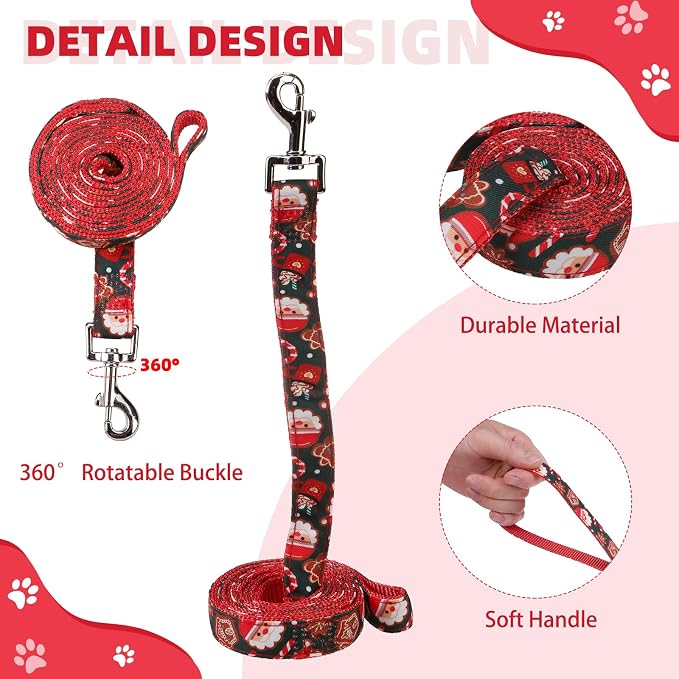 KOOLTAIL Christmas Dog Harness for Small Medium Dogs, Dog Harness and Leash Set - Image 3