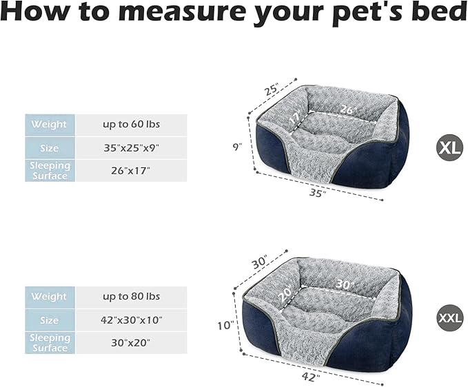 INVENHO XX-Large Dog Bed Rectangle Washable Orthopedic Soft Calming Sleeping - Image 3