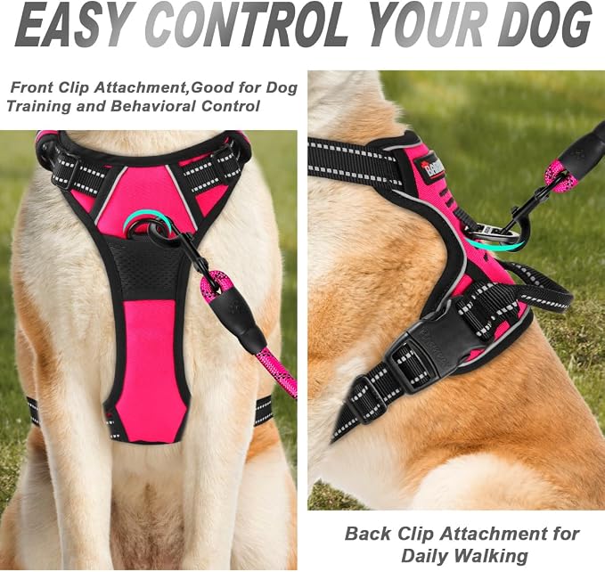 BARKBAY No Pull Dog Harness Front Clip Heavy Duty Reflective Easy Control Handle - Image 2