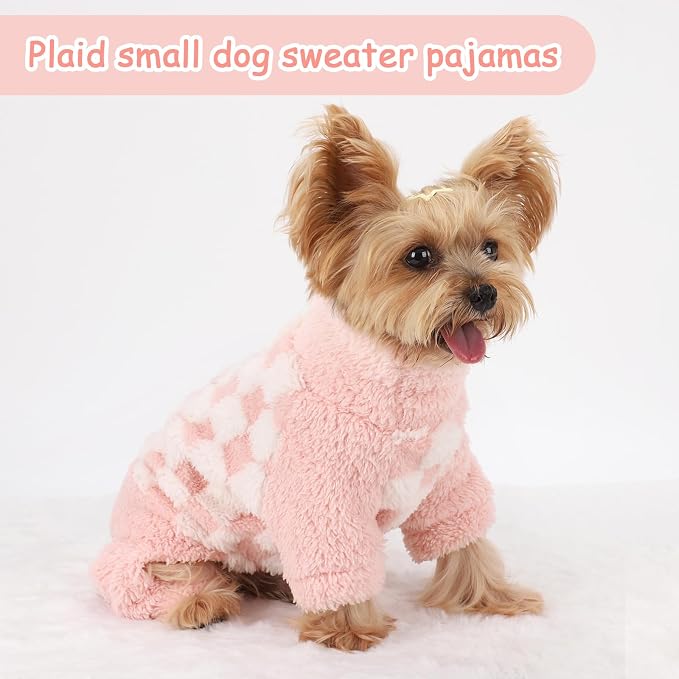 Sebaoyu Turtleneck Dog Pajamas for Small Dogs, Fleece Sweater Winter Cute Tiny - Image 6