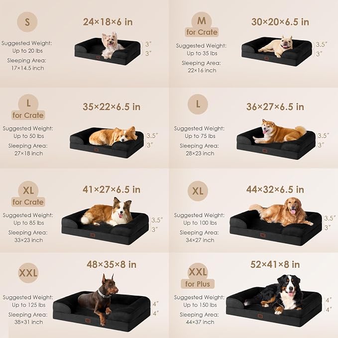EHEYCIGA Orthopedic Dog Beds for Large Dogs, Waterproof Memory Foam Large Pet - Image 3