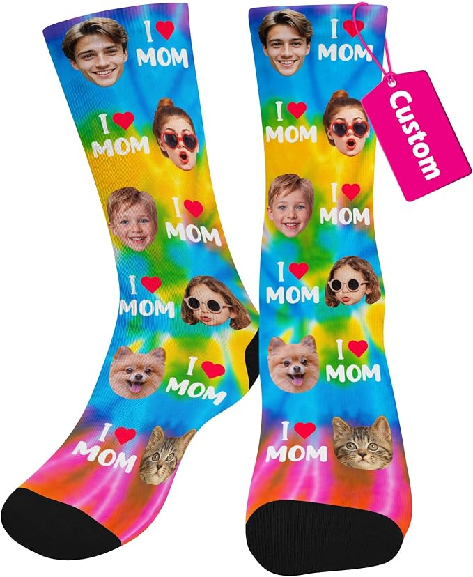 Artsadd Custom Face Socks for Dad Fathers Day Gift Novelty Personalized Photo - Image 3