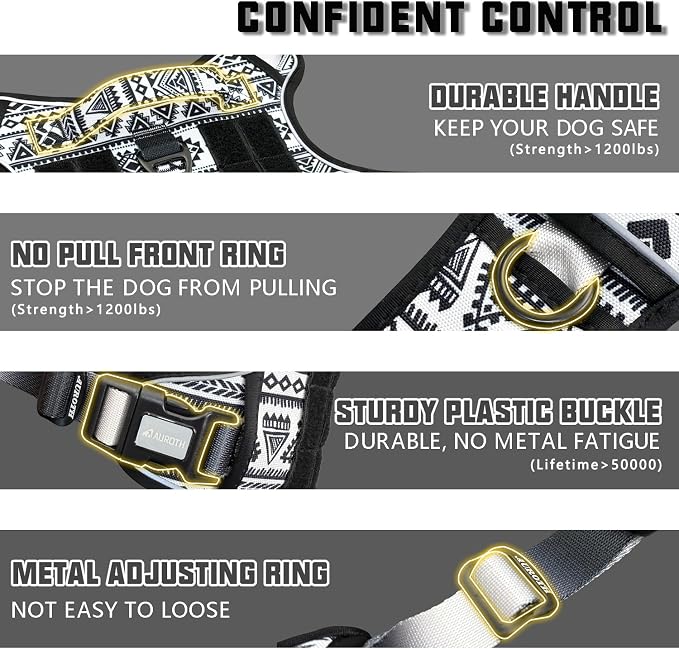 AUROTH Tactical Dog Harness for Large Dogs No Pull Adjustable Pet Harness - Image 3