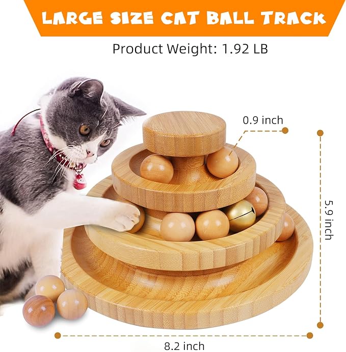Cat Ball Track - 3-Level Cat Ball Tower - Image 6