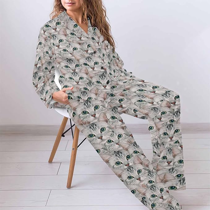 MyPupSocks Custom Face Pajamas for Women Set, Personalized Photo Long Sleepwear - Image 3