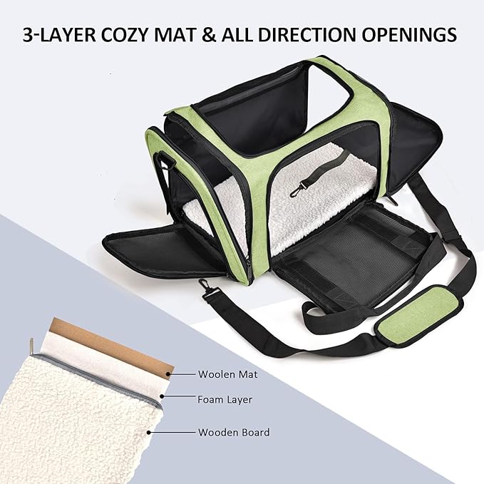 Henkelion Pet Carrier for Small Medium Cats Dogs Puppies up to 15 Lbs, Airline - Image 2