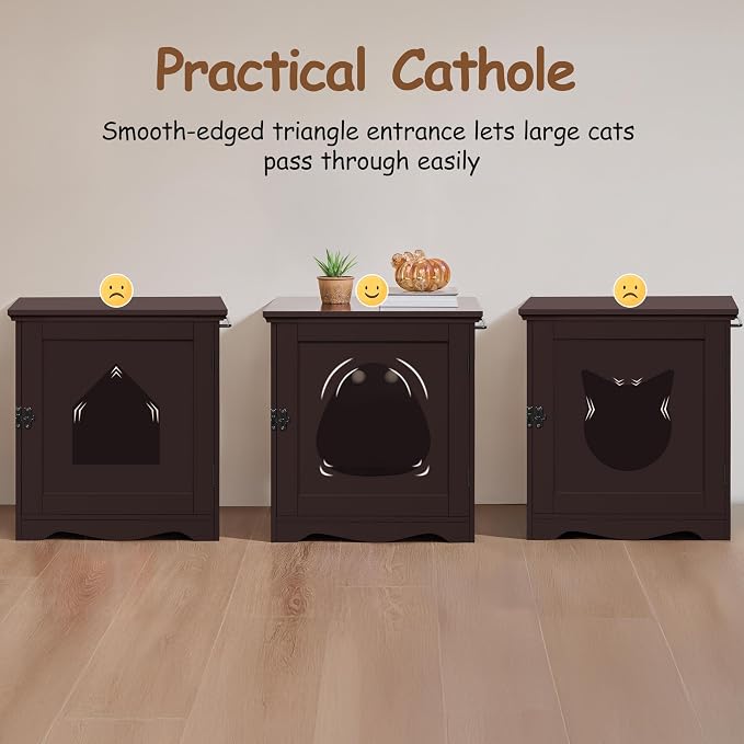Yaheetech Cat Litter Box Enclosure, Litter Box Furniture Hidden - Image 8