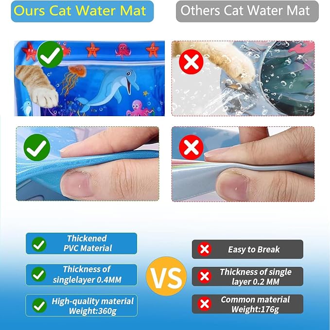 2 Pieces Upgraded Thickened Cat Water Mat, Interactive Cat Toy - Image 4