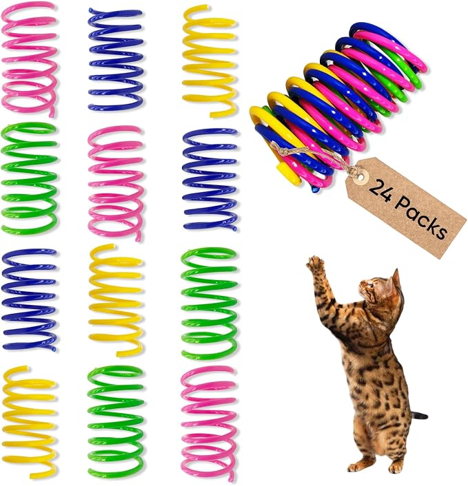AGYM Cat Spring Toys, 24 Pack Cat Spiral Springs by AGYM
