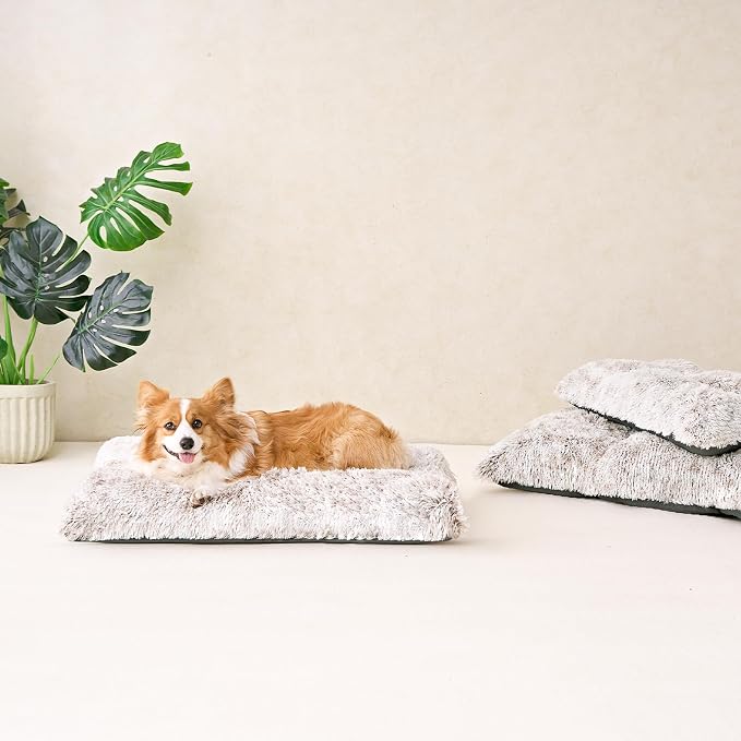EHEYCIGA Fluffy Dog Crate Bed for Large Dogs, Plush Faux Fur Crate Pad - Image 9