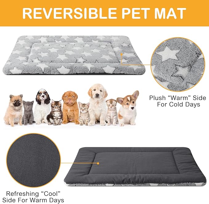 VitalCozy 4 Pcs Dog Crate Pads, Ultra Soft Warm Washable Anti-Slip Kennel Bed - Image 3