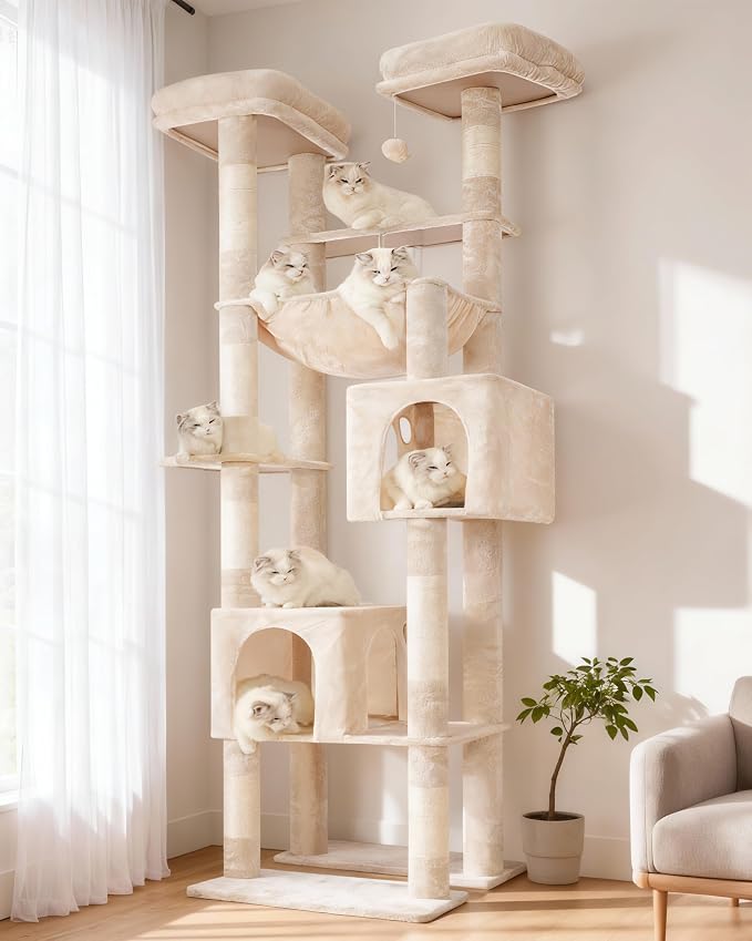 Hey-brother Tall Cat Tree Tower, Heavy Duty Scratching Posts by Hey-brother