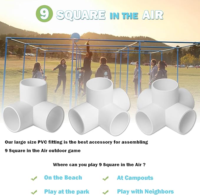 6Pack PVC Fittings 1-1/2Inch 4 Way, Furniture Grade Elbow Pipe Fittings - Image 6