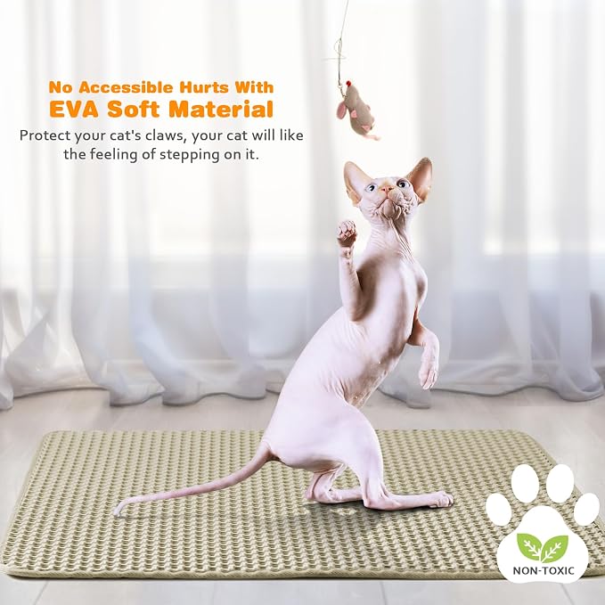 Waterproof Cat Litter Mat, Double Layer EVA, Odor-Free Large Grid, Urine Proof - Image 6