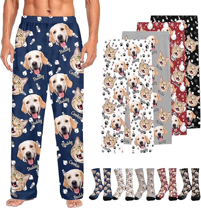 Custom Couple Pajama Pants Sock by FUNAO