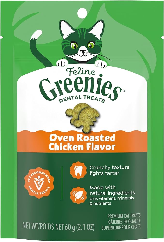 Greenies Cat Treats, Feline Veterinarian-Recommended Adult Natural Dental Cat by GREENIES