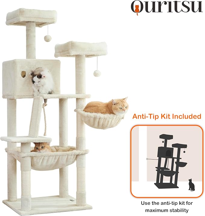 Ouritsu Cat Tree, 56 inch Tall Cat Tower - Image 7