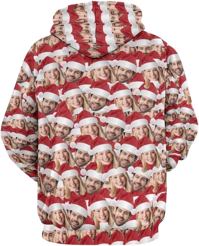 Artsadd Custom Face Unisex athletic Pockets Sweatshirt Loose Hoodie Custom - Image 4