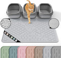OHMO Cat Litter Mat XXL Trapping Mat Premium Silicone Rubber 37.5x25.2 Ash Grey by OHMO