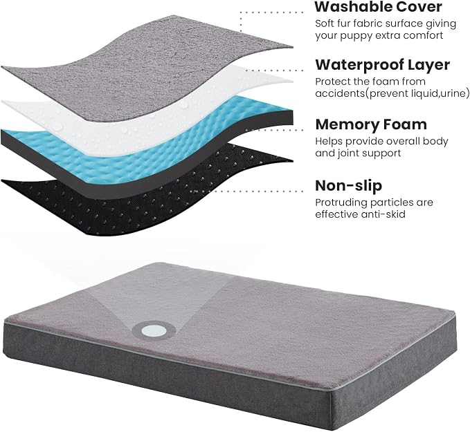 Cooling Dog Beds for Large Dogs, Orthopedic Memory Foam Dog Bed, Large Pet Beds - Image 8
