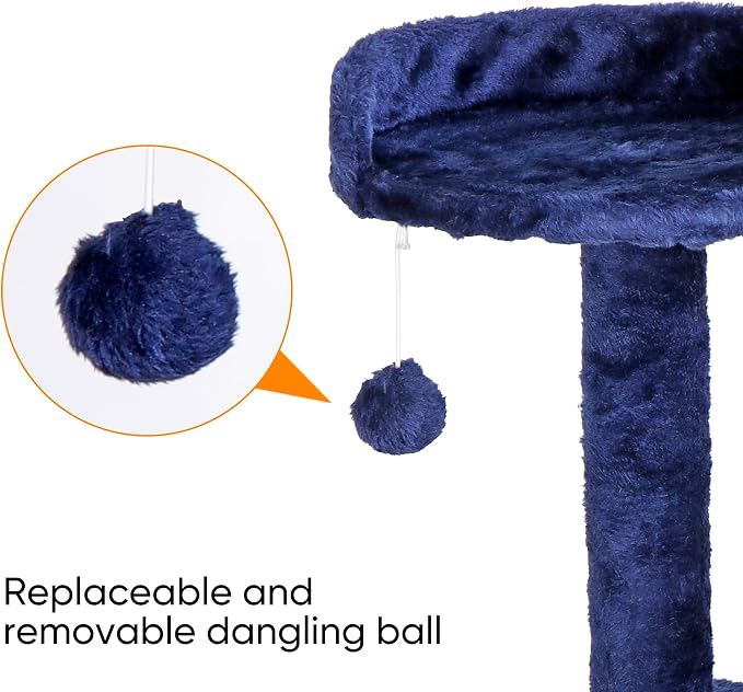 ZENY 53 inches Cat Tree with Sisal-Covered Scratching Posts and 2 Plush Rooms - Image 8
