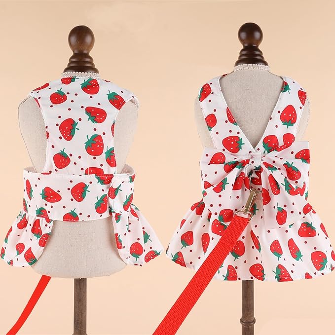 Dog Dress Bowknot Harness Leash Set - Image 4