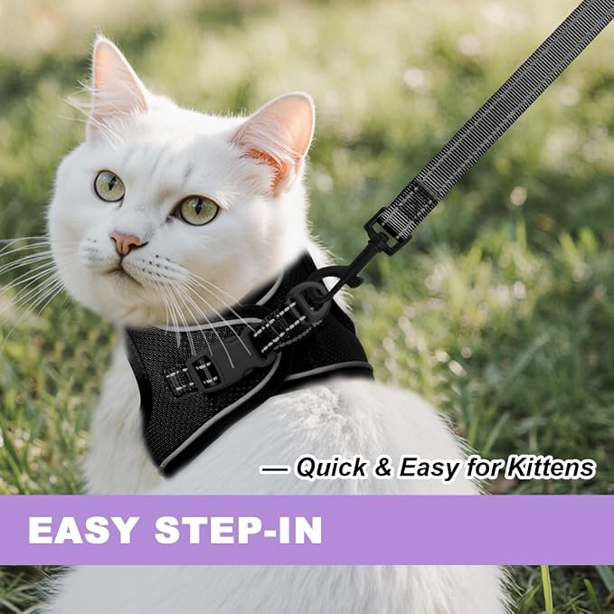 Cat Harness and Leash Set, Escape Proof Kitten Harness, Step in Adjustable Soft - Image 9