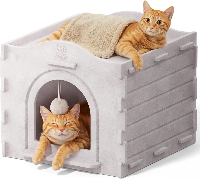 Apasiri Indoor Cat Houses for Indoor Cats, Warm Insulated Covered Cat Cave for by Apasiri