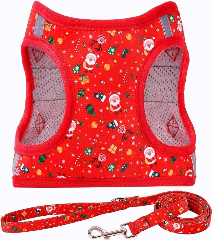 Moonpet Step in Christmas Xmas Day Dog Harness Leash Set- All Weather - Image 2