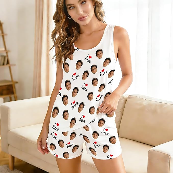 Custom Short Pajamas Set with Photo, Personalized Pajamas - Image 2