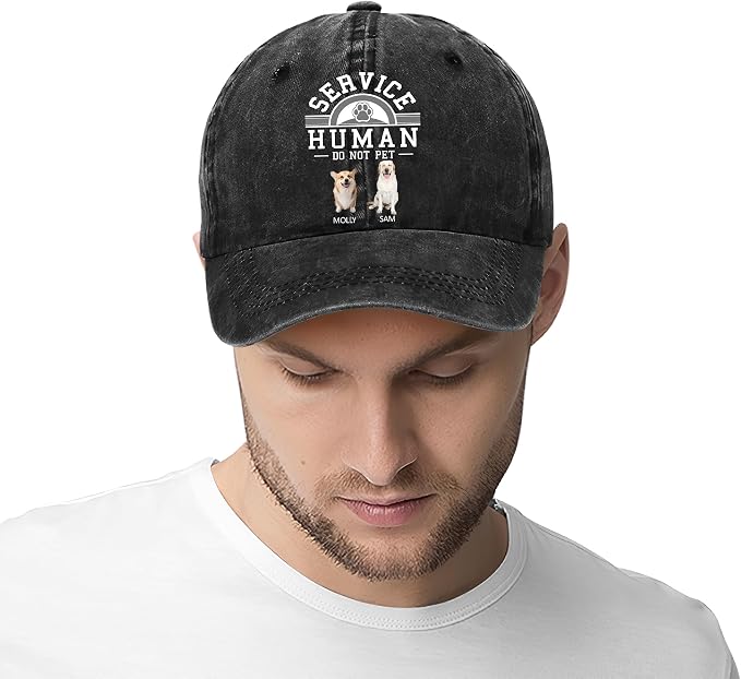 Personalized Vintage Washed Denim Dad Hat, Custom Baseball Cap - Image 3