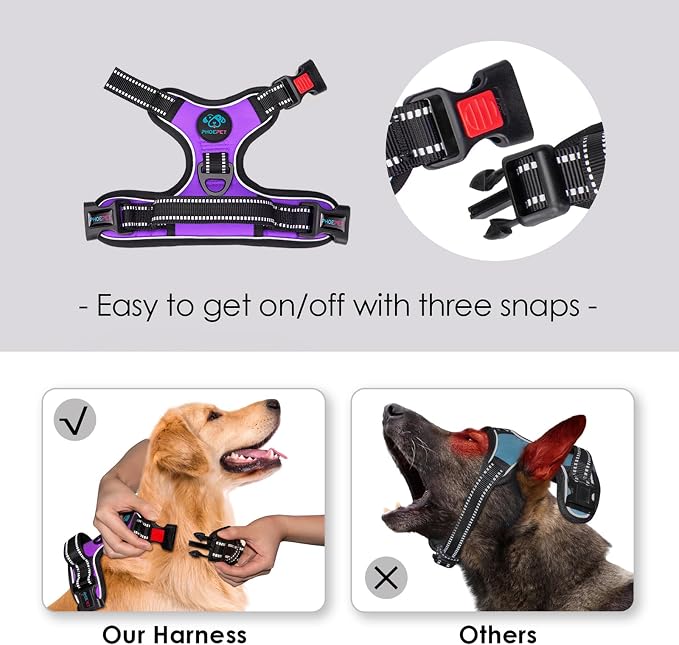 PHOEPET No Pull Dog Harnesses for Small Dogs Reflective Adjustable Front Clip - Image 3