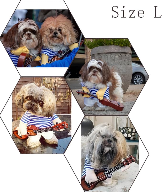 NACOCO Pet Guitar Costume Dog Costumes Cat Halloween Christmas Cosplay Party - Image 6