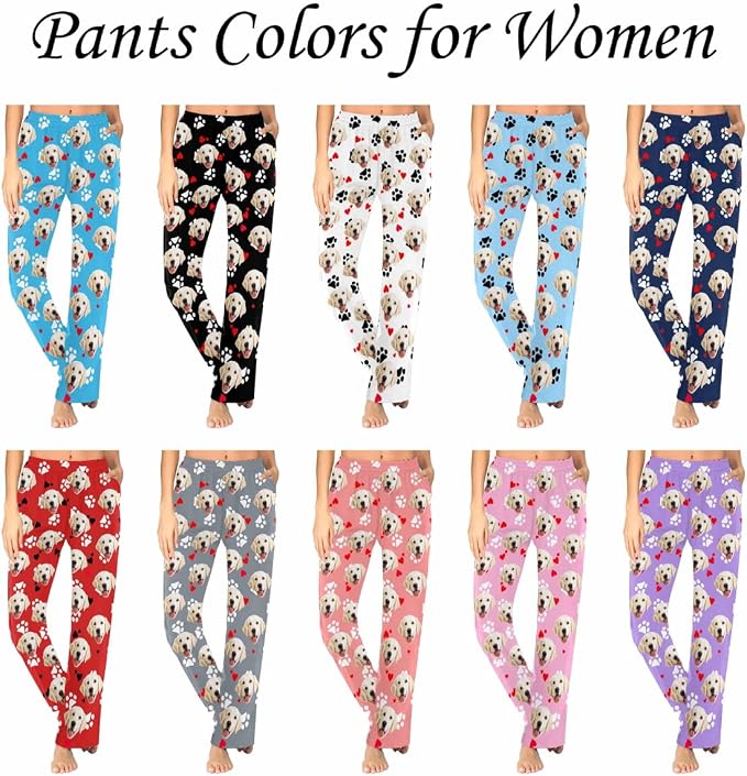 Custom Pajama Pants Women Personalized Face Pajamas Bottom Couple Pajama Pants - Image 4