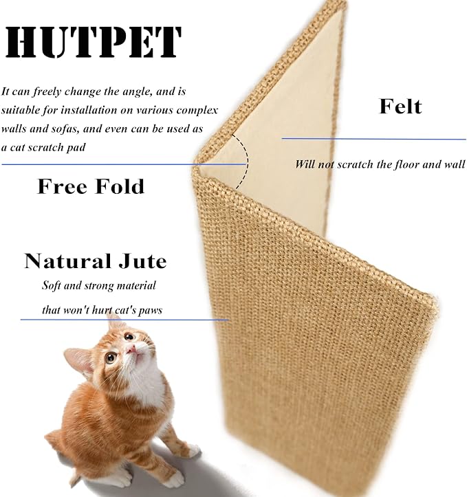 Hutpet 2Pcs Packing Foldable Cat Scratcher Board, Sofa Wall Corner Cat - Image 4