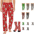 Artsadd Personalized Christmas Pajama Pants Socks by Artsadd