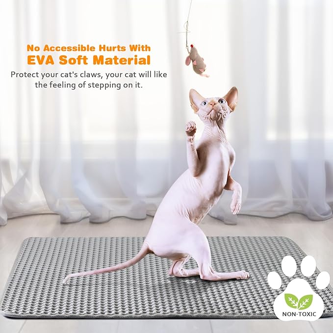 Waterproof Cat Litter Mat, Double Layer EVA, Odor-Free Large Grid, Urine Proof - Image 6