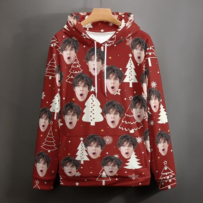 Artsadd Custom Face Unisex athletic Pockets Sweatshirt Loose Hoodie Custom - Image 5