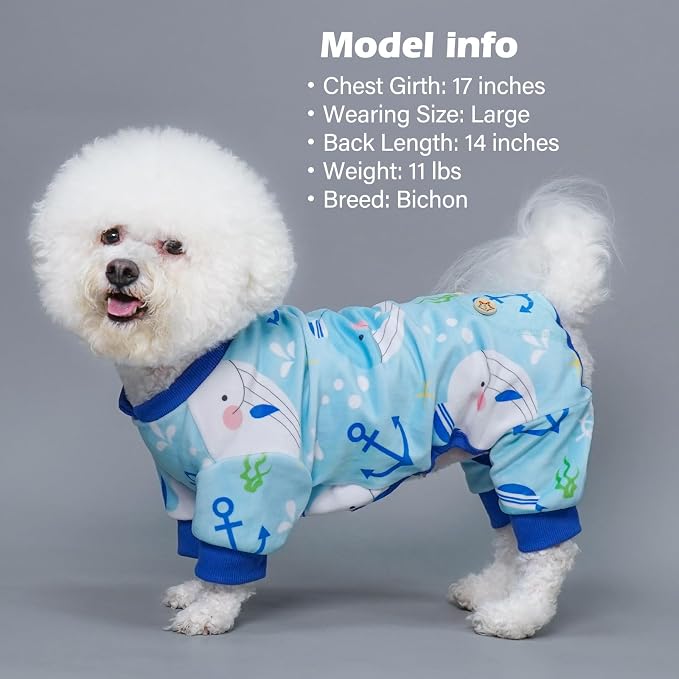 KYEESE Dog Pajamas Velvet Dog Pajamas Small Sized Dogs Soft Dogs Clothes Pjs - Image 4